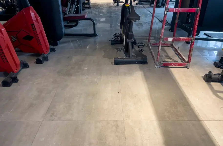 Large 2.5x5 ft floor tiles perfectly installed with equal spacing